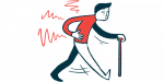Ampere, MS treatments | Multiple Sclerosis News Today | illustration of man walking with a cane